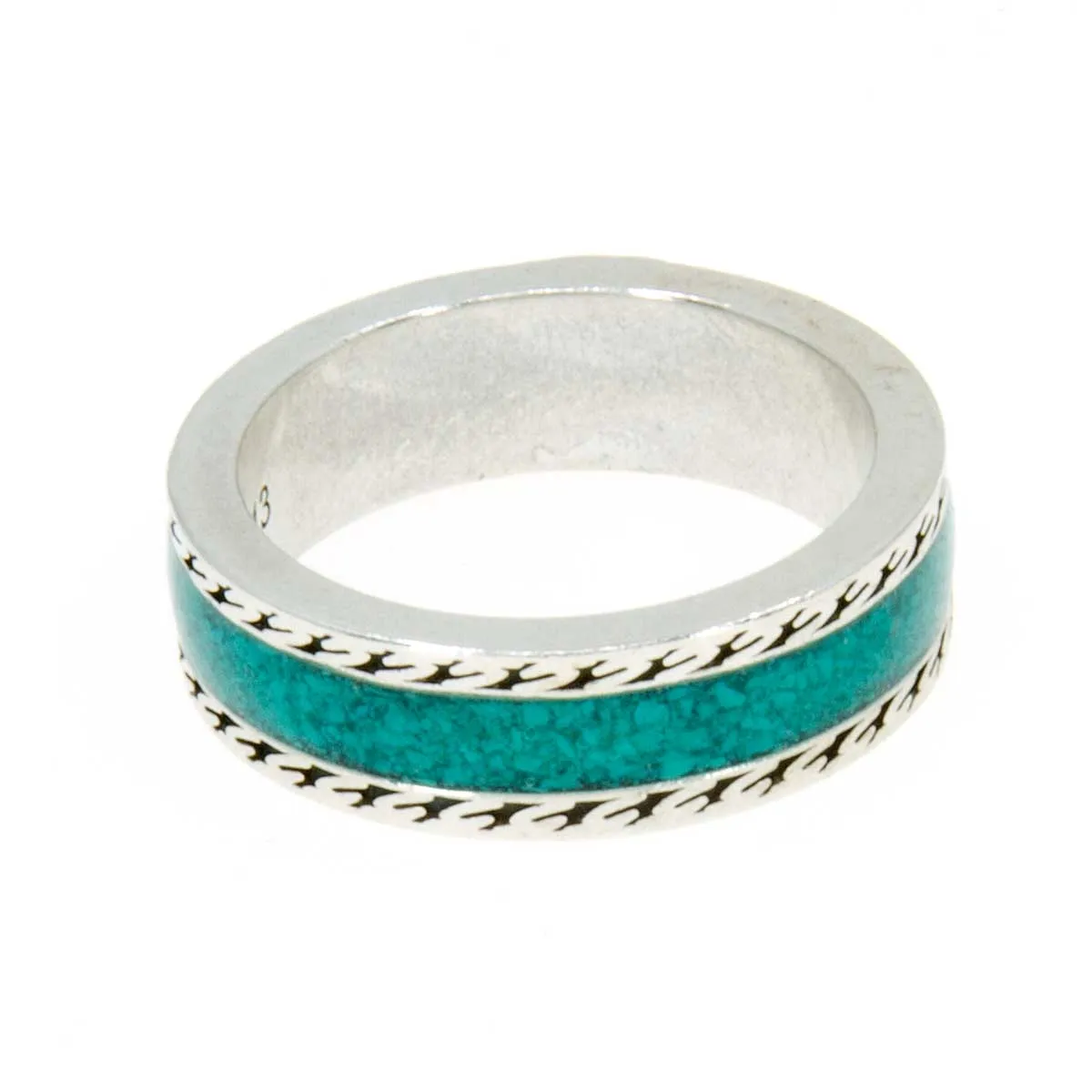 Gucci Ring with Interlocking G in Silver with Turquoise Enamel
