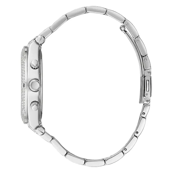 Guess Heiress Silver Stainless Steel White Dial Chronograph Quartz Watch for Ladies - GW0440L1