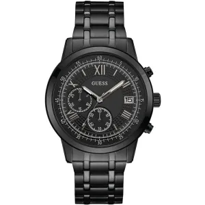 Guess Summit Black Stainless Steel Black Dial Chronograph Quartz Watch for Gents - W1001G3