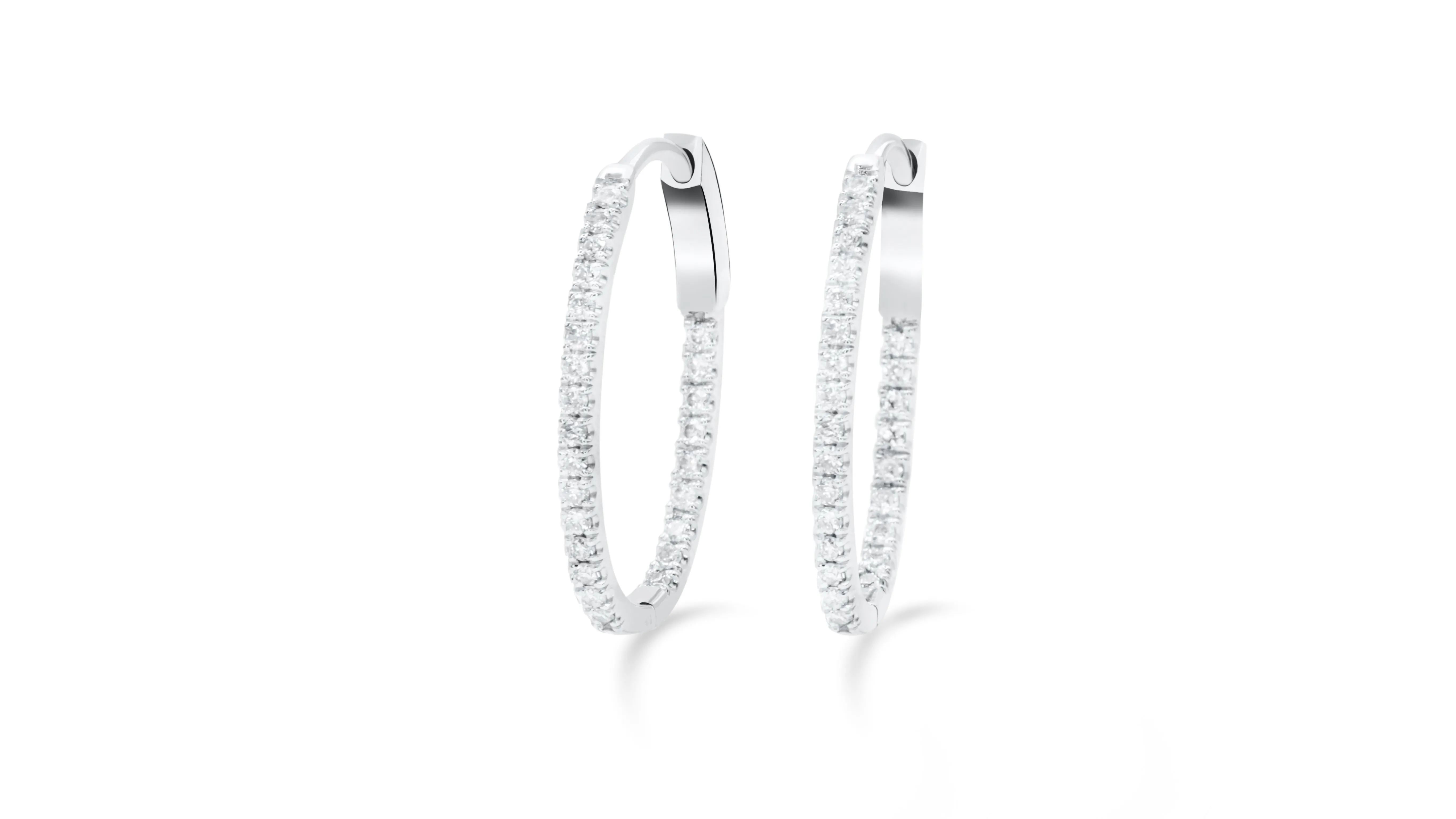 Gypsy 25mm - Round Shape Earrings- Real Natural Diamonds