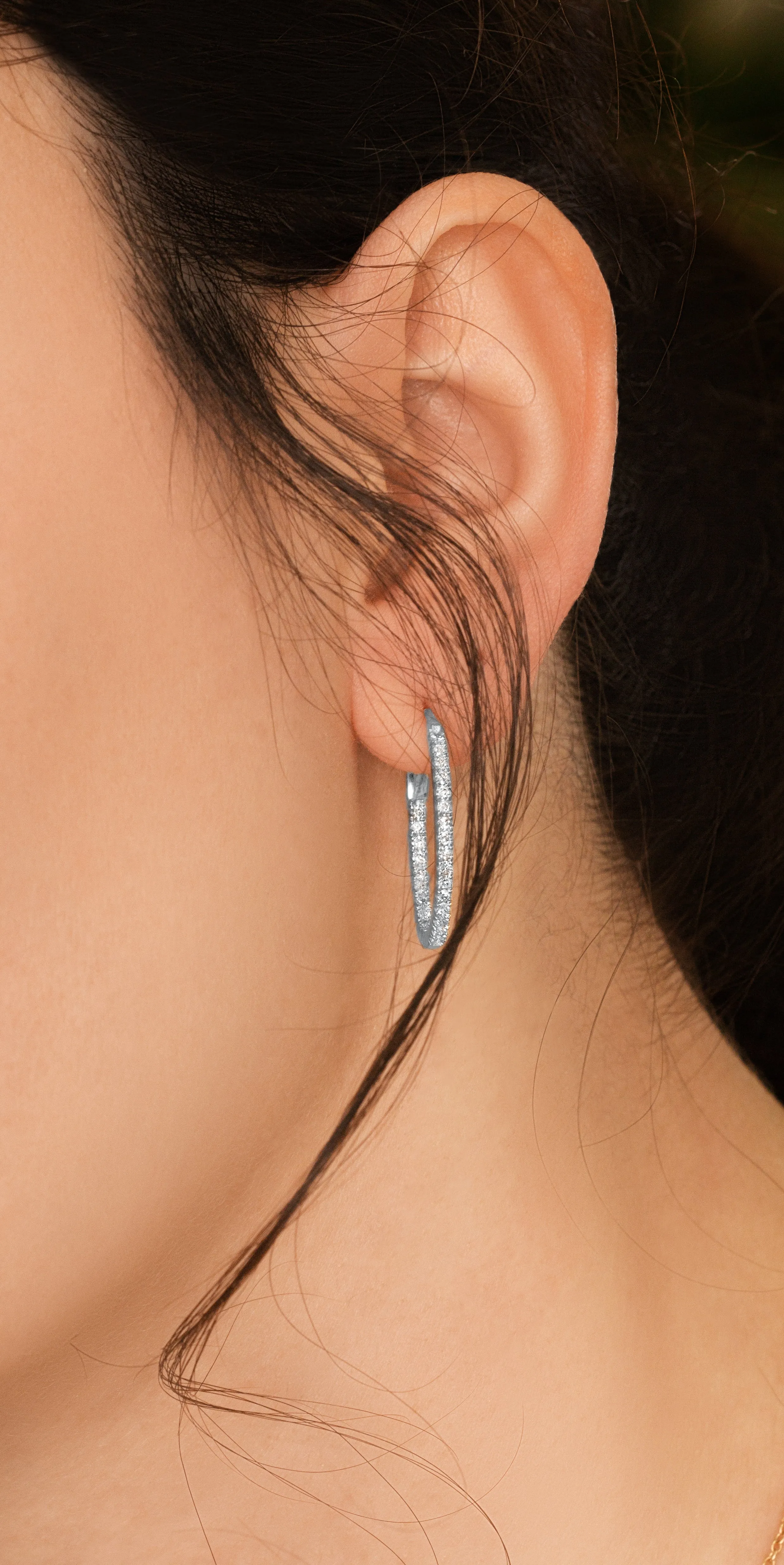 Gypsy 25mm - Round Shape Earrings- Real Natural Diamonds