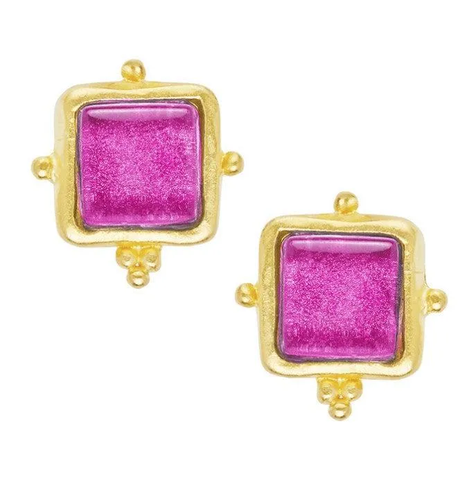 Handcast Gold French Glass Earrings