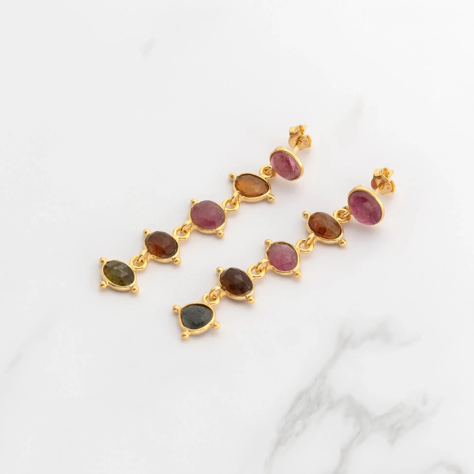 Handmade Tourmaline Earrings – Unique Beauty in Every Pair