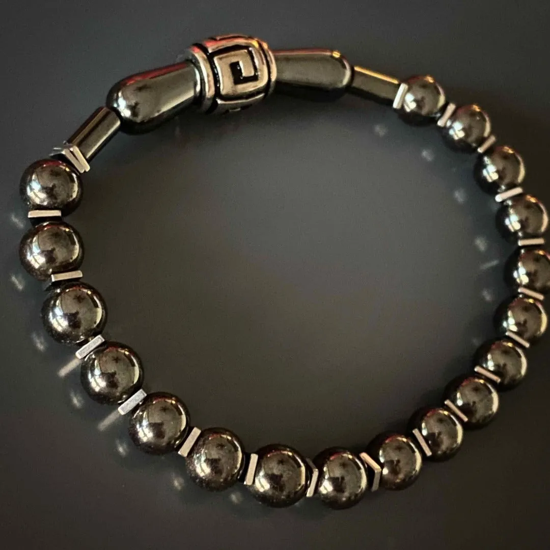 Healing Hematite Men Beaded Bracelet