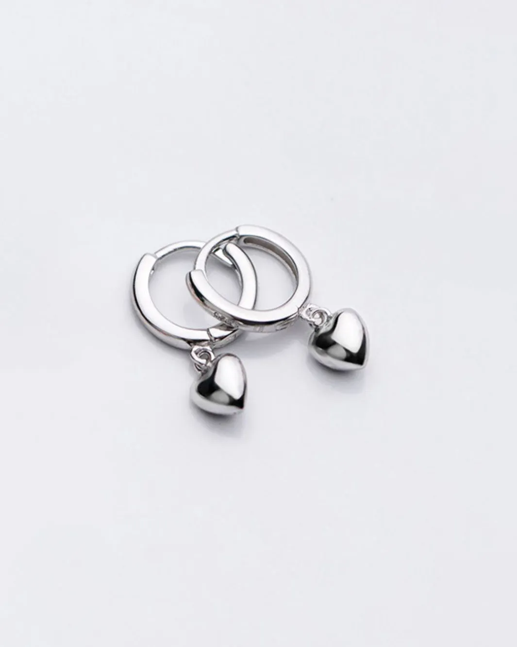 Heart Pendant Hoop Earrings