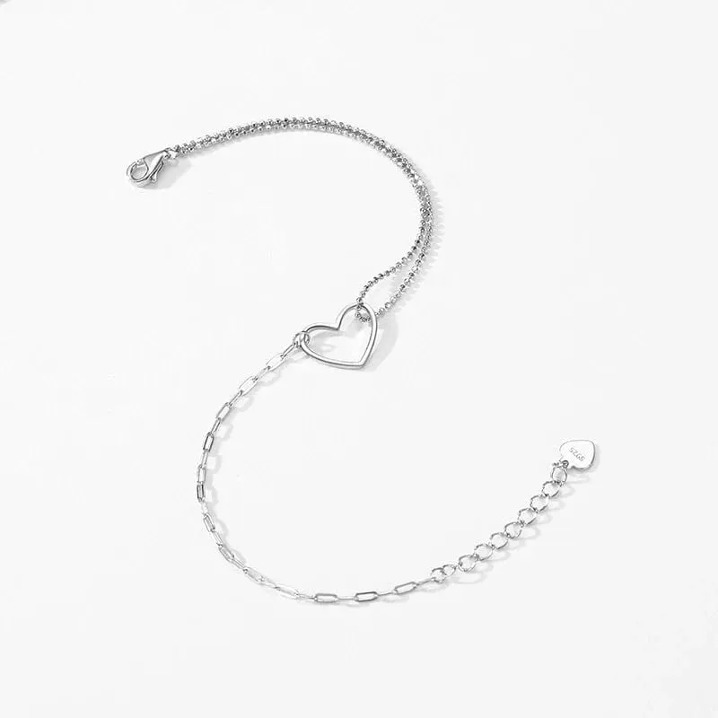 Heart Stackable Bracelet in Sterling Silver
