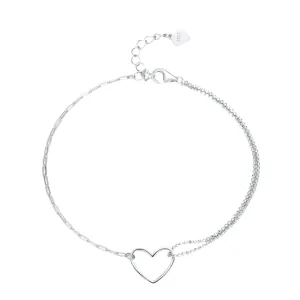 Heart Stackable Bracelet in Sterling Silver