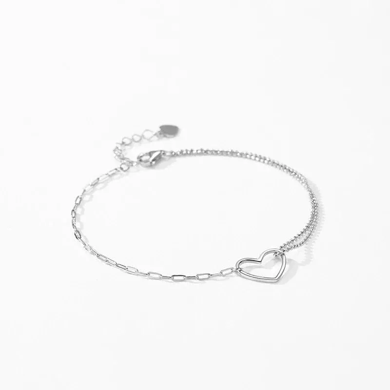 Heart Stackable Bracelet in Sterling Silver