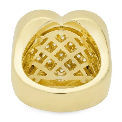 Heart Surface Ring with Diamonds