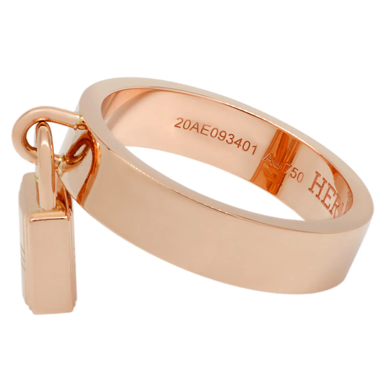 Hermes 18K Rose Gold Medium Clochette Ring