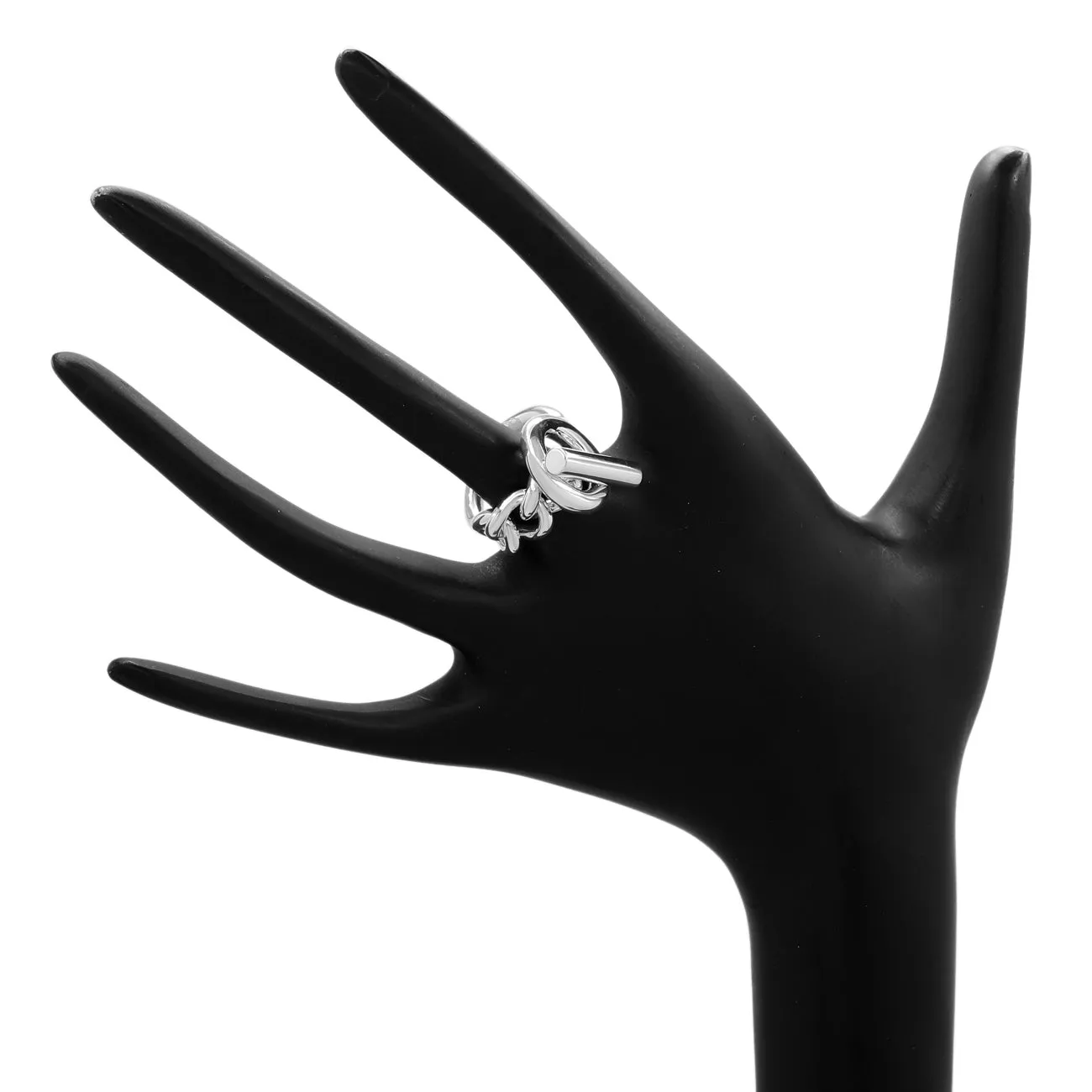 Hermes Sterling Silver Croisette Ring