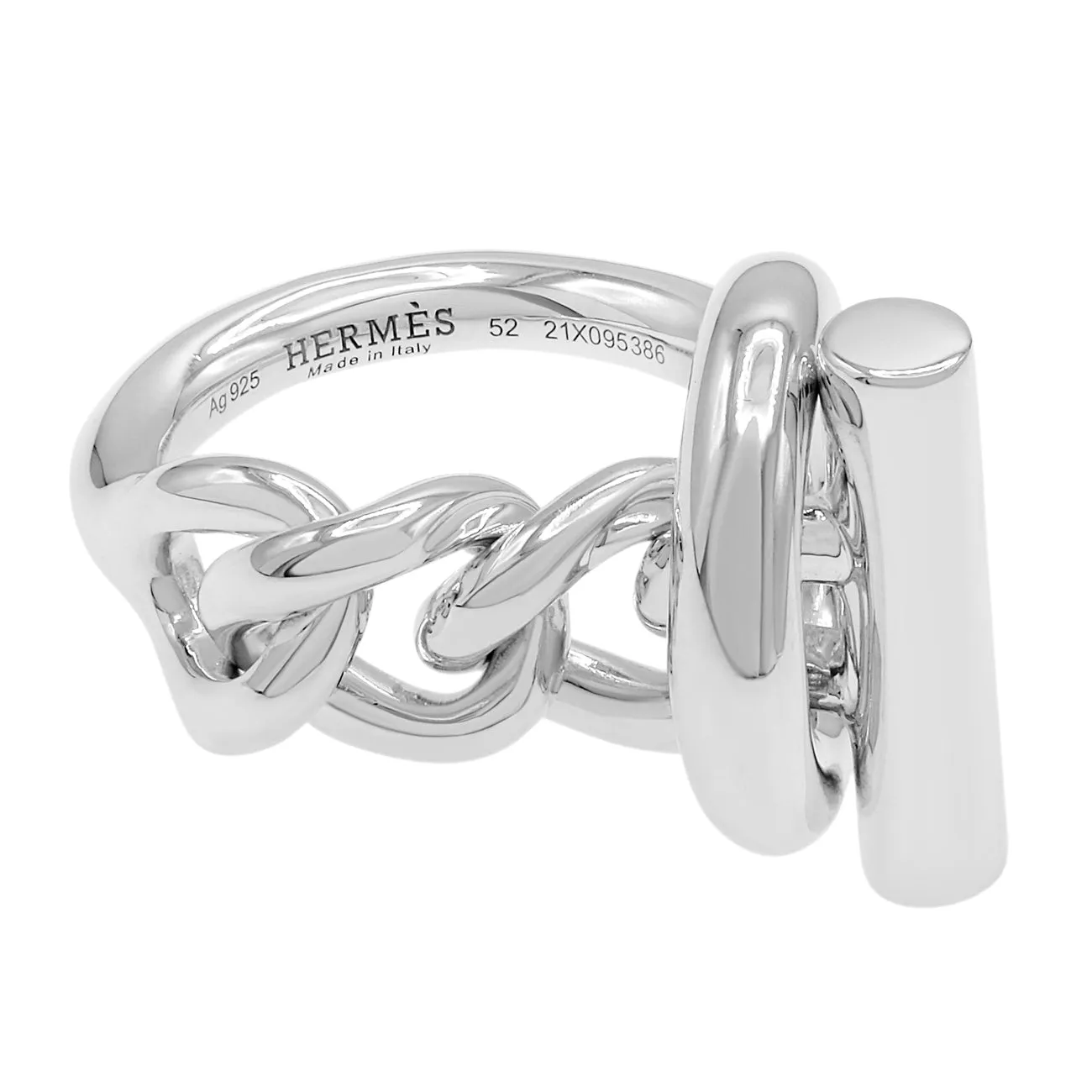 Hermes Sterling Silver Croisette Ring