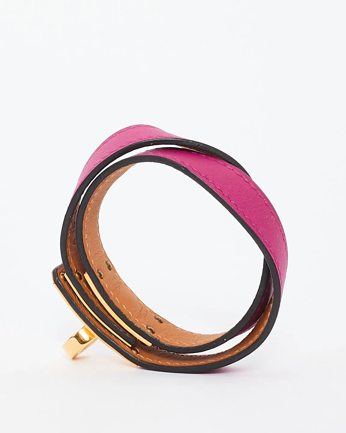 Hermès Fuchsia Swift Kelly Double Tour Bracelet - S