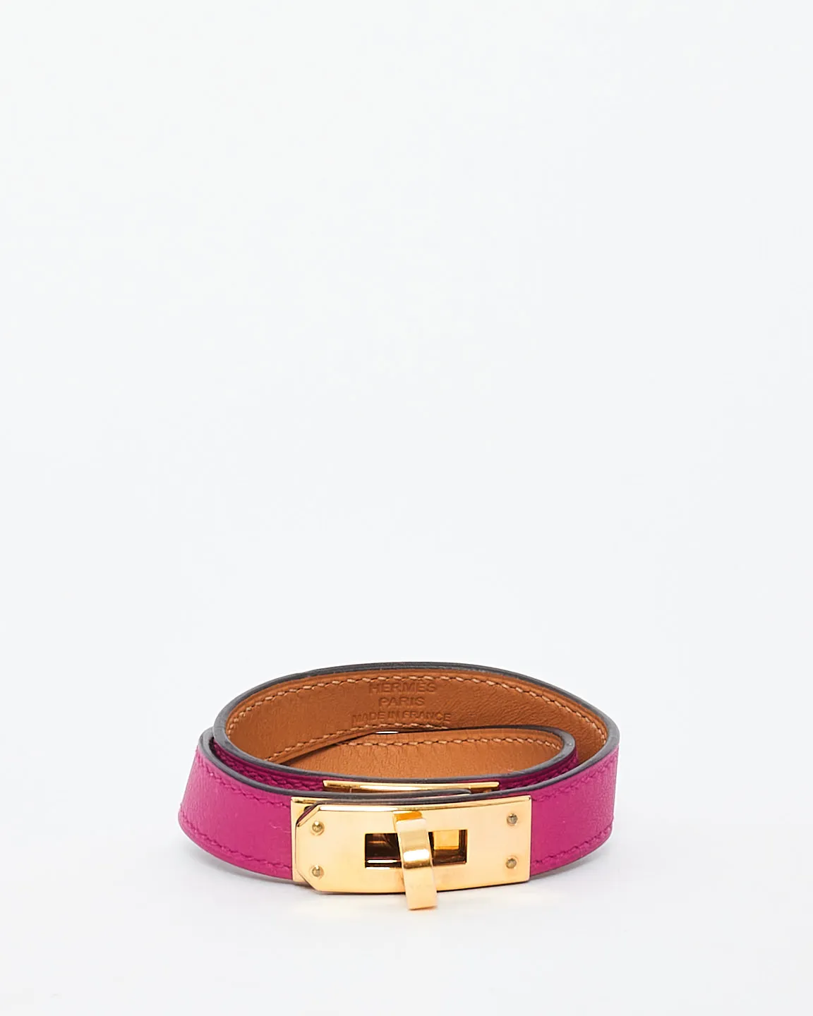 Hermès Fuchsia Swift Kelly Double Tour Bracelet - S