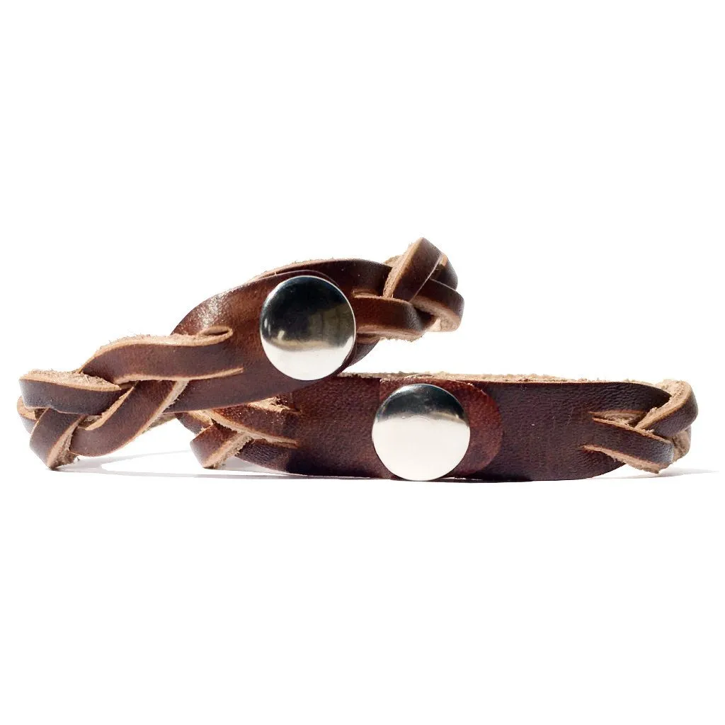 His Angel & Her Soldier Leather Bracelets (Pair)