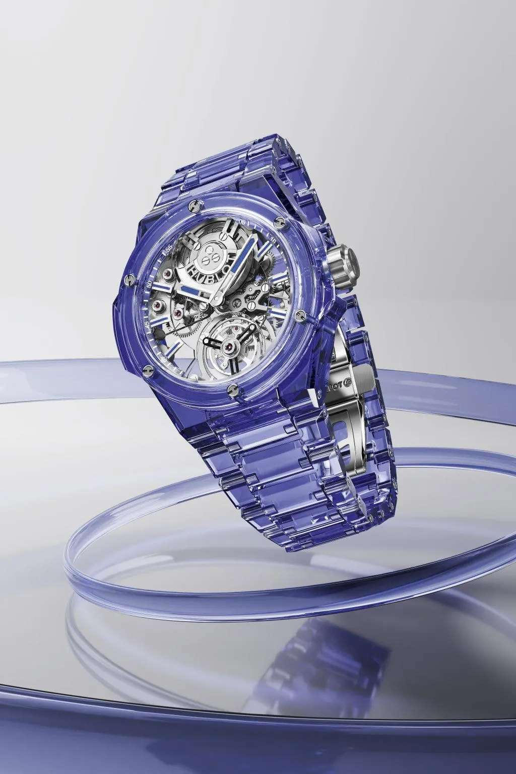 Hublot Big Bang Integrated Tourbillon Full Blue Sapphire, 43mm, Ref# 455.JL.0120.JL