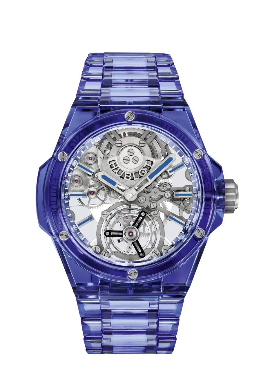 Hublot Big Bang Integrated Tourbillon Full Blue Sapphire, 43mm, Ref# 455.JL.0120.JL