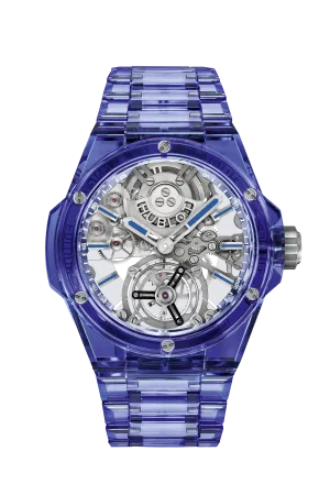 Hublot Big Bang Integrated Tourbillon Full Blue Sapphire, 43mm, Ref# 455.JL.0120.JL