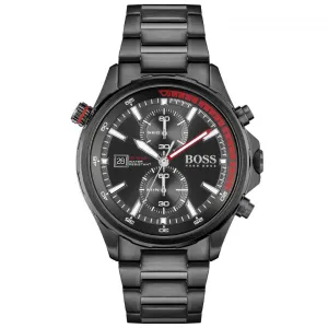 HUGO BOSS Globetrotter Black Stainless Steel Black Dial Chronograph Quartz Watch for Gents - 1513825