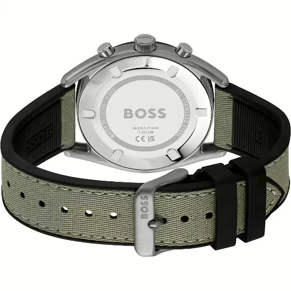 Hugo Boss TOP Green Silicone Strap Green Dial Chronograph Quartz Watch for Gents - 1514092