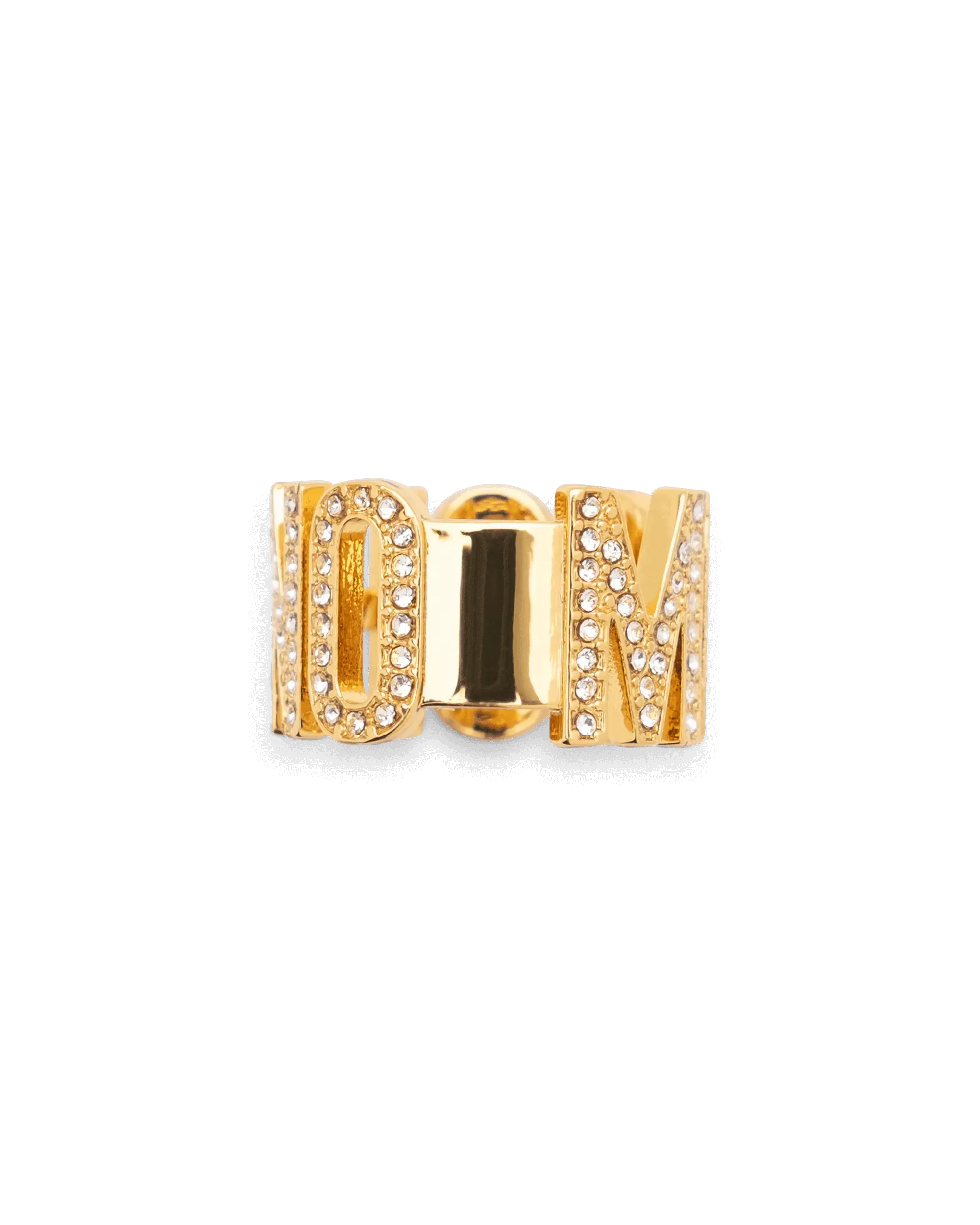 Iced Logo Lettering Embellished Ring