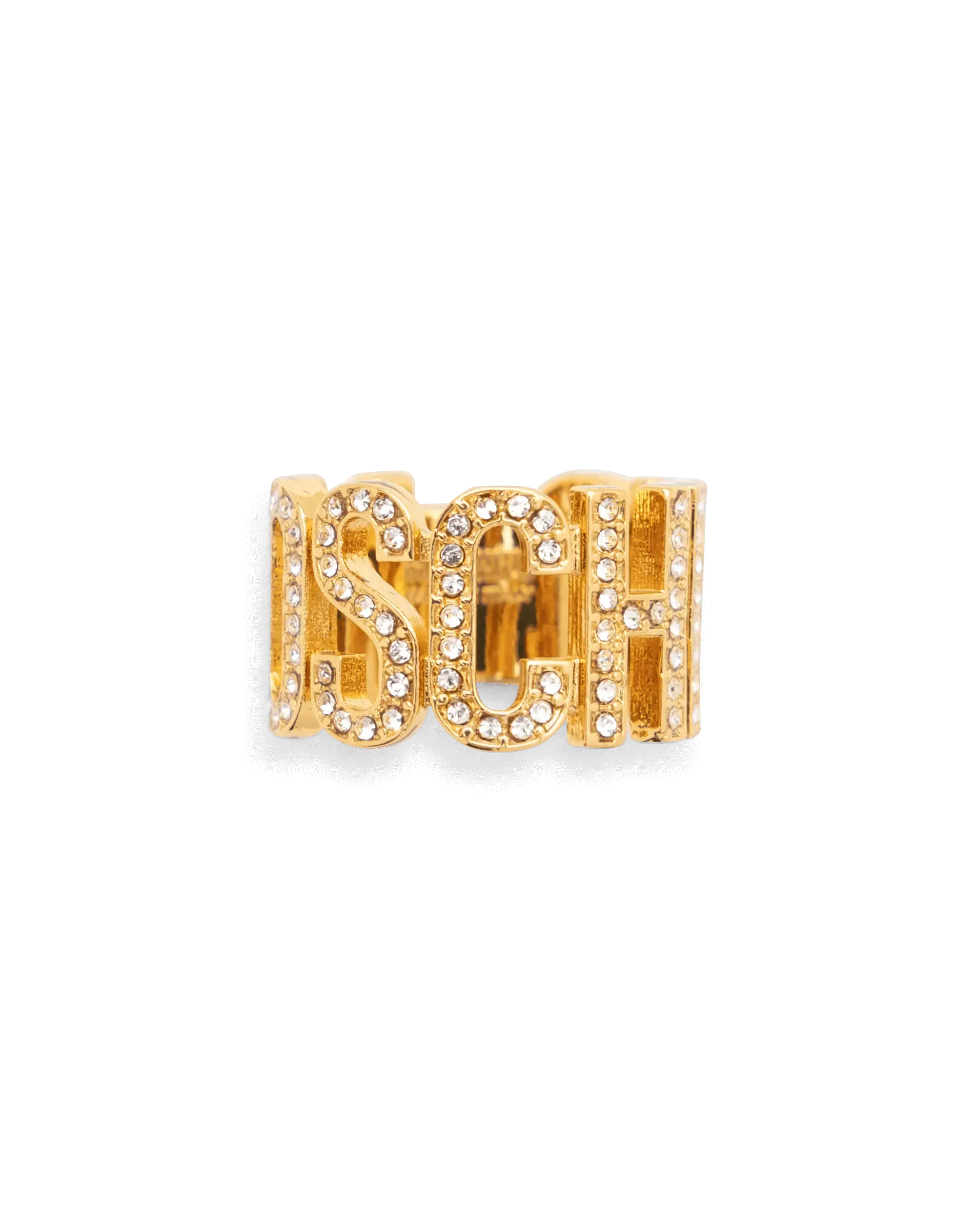 Iced Logo Lettering Embellished Ring
