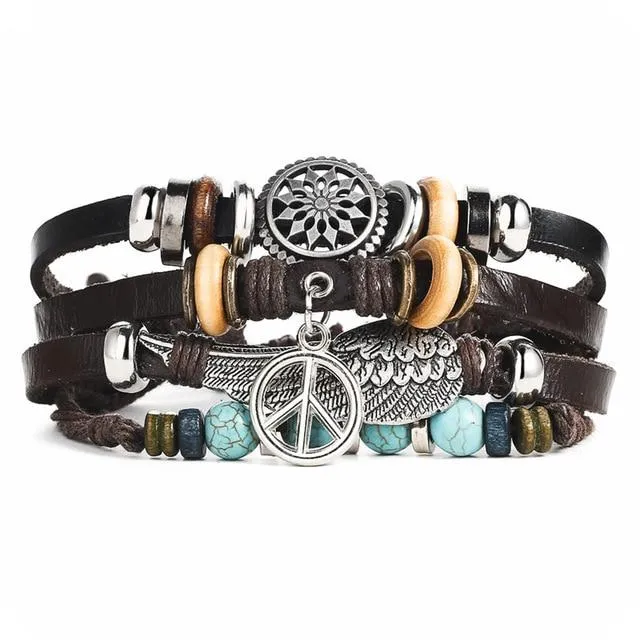 IF ME™ Vintage Multi-Layer Men's Leather Bracelet Sets