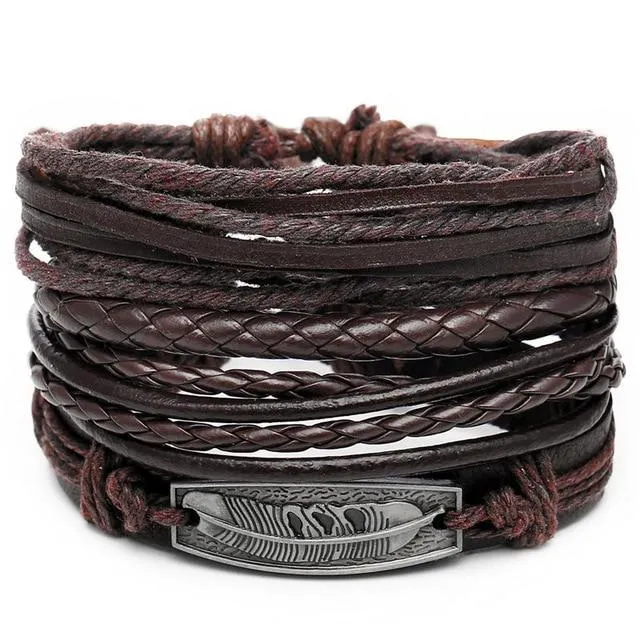 IF ME™ Vintage Multi-Layer Men's Leather Bracelet Sets