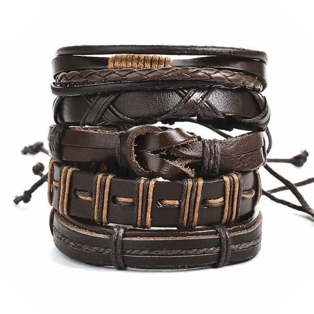 IF ME™ Vintage Multi-Layer Men's Leather Bracelet Sets