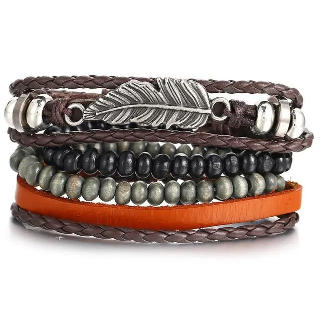 IF ME™ Vintage Multi-Layer Men's Leather Bracelet Sets