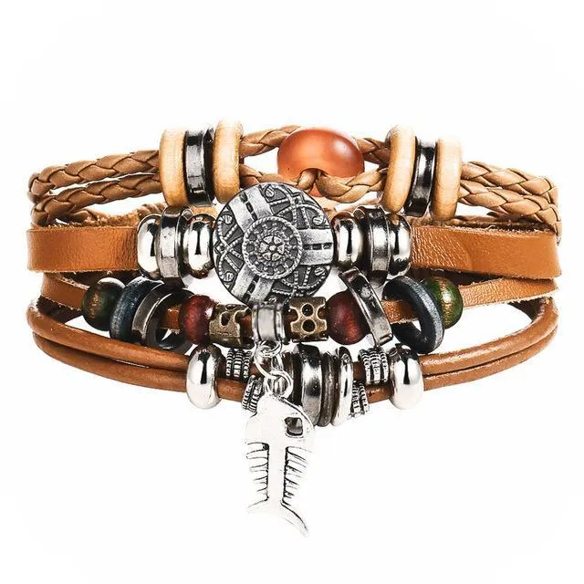 IF ME™ Vintage Multi-Layer Men's Leather Bracelet Sets