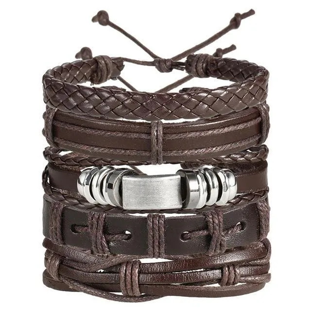 IF ME™ Vintage Multi-Layer Men's Leather Bracelet Sets