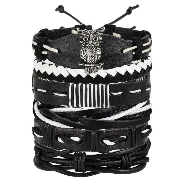 IF ME™ Vintage Multi-Layer Men's Leather Bracelet Sets