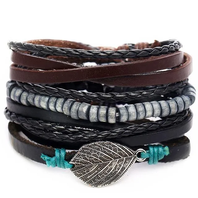 IF ME™ Vintage Multi-Layer Men's Leather Bracelet Sets