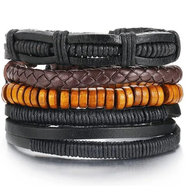 IF ME™ Vintage Multi-Layer Men's Leather Bracelet Sets