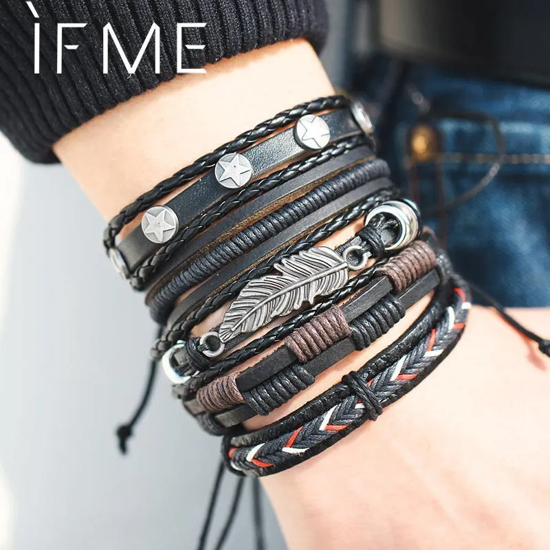 IF ME™ Vintage Multi-Layer Men's Leather Bracelet Sets