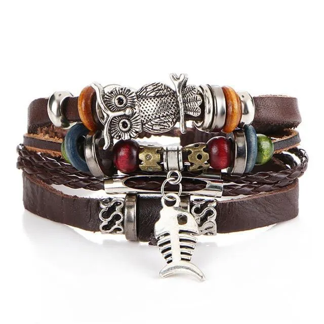 IF ME™ Vintage Multi-Layer Men's Leather Bracelet Sets