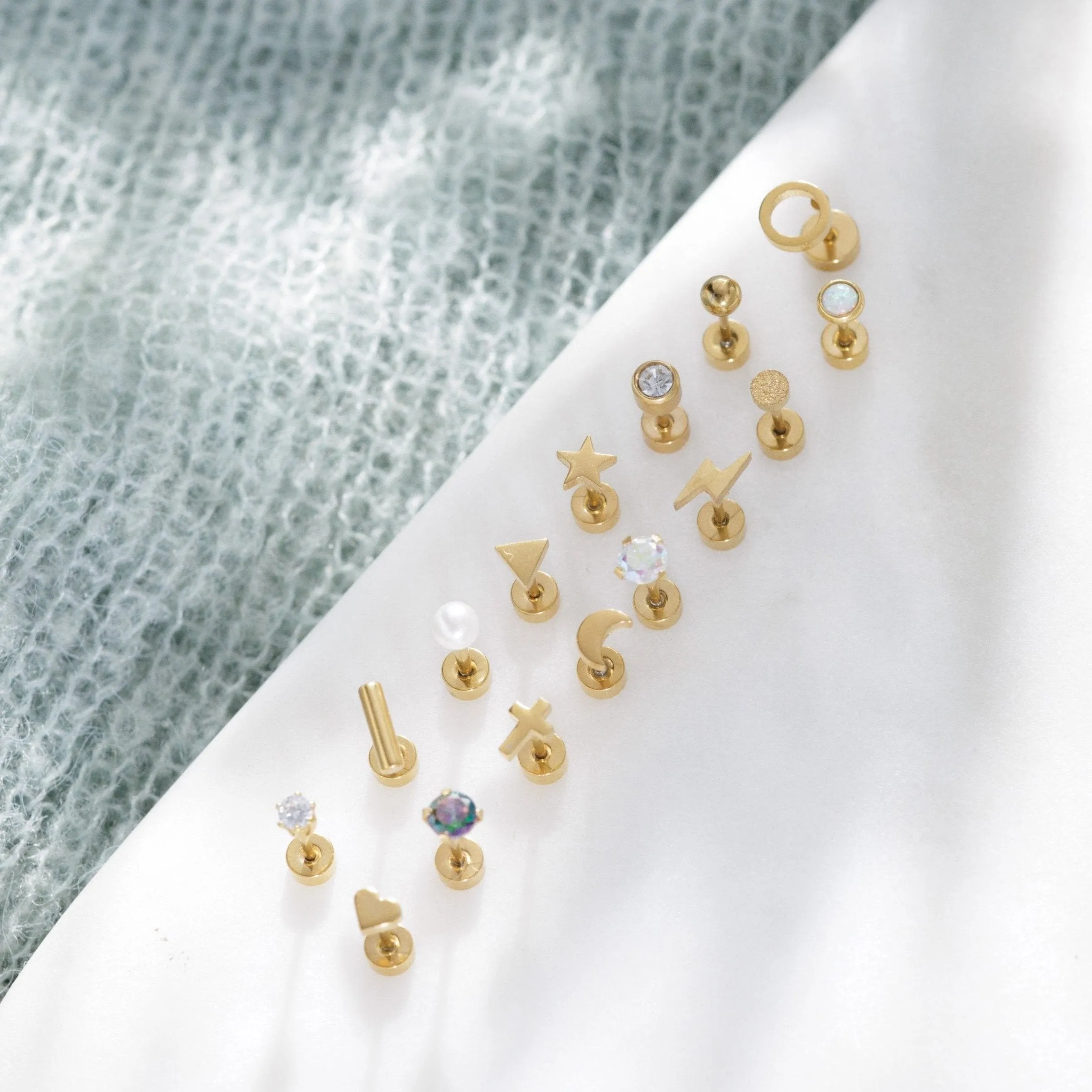 Iridescent CZ Screw Back Studs