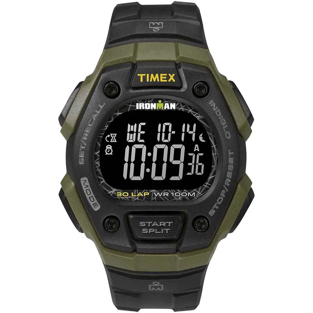 IRONMAN Classic 30 41mm Full-Size Resin Strap Watch - Green/Black