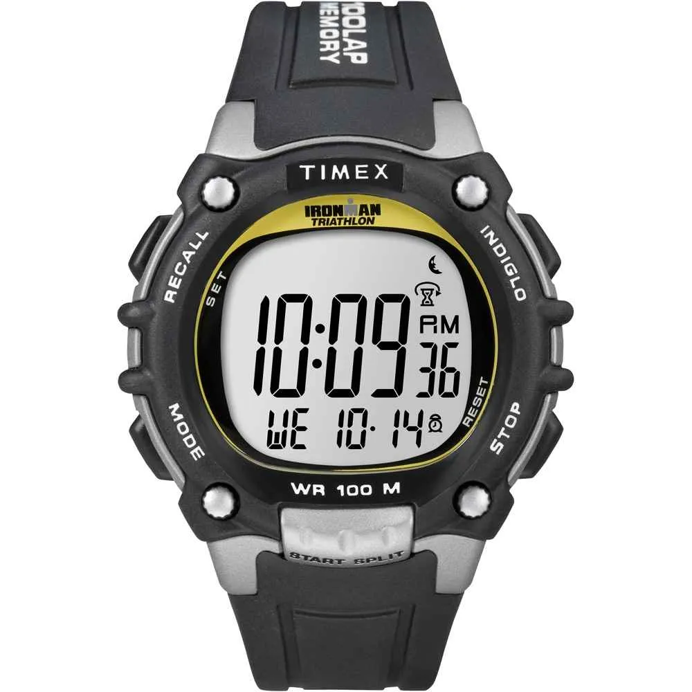 Ironman Traditional 100-Lap - Black/Silver/Yellow Watch