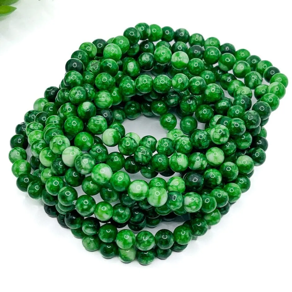 Jade Green Gemstone | Bead Bracelets | 6mm Stone | Women
