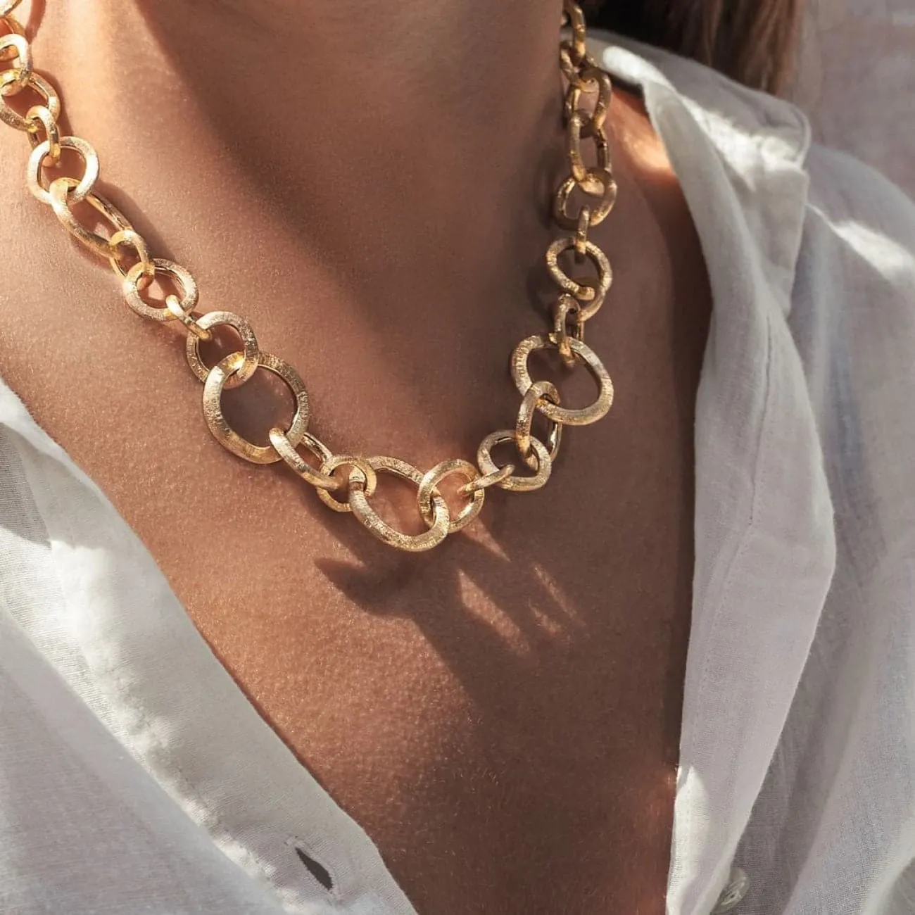 Jaipur 18K Yellow Gold Medium Gauge Link Necklace