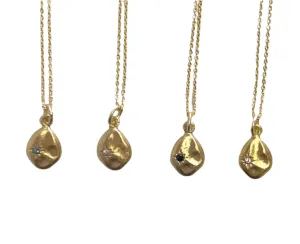 Jaipur gold jewellery || signet stone drop necklace