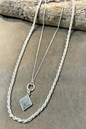 Jessie Silver and Stone Necklace Set