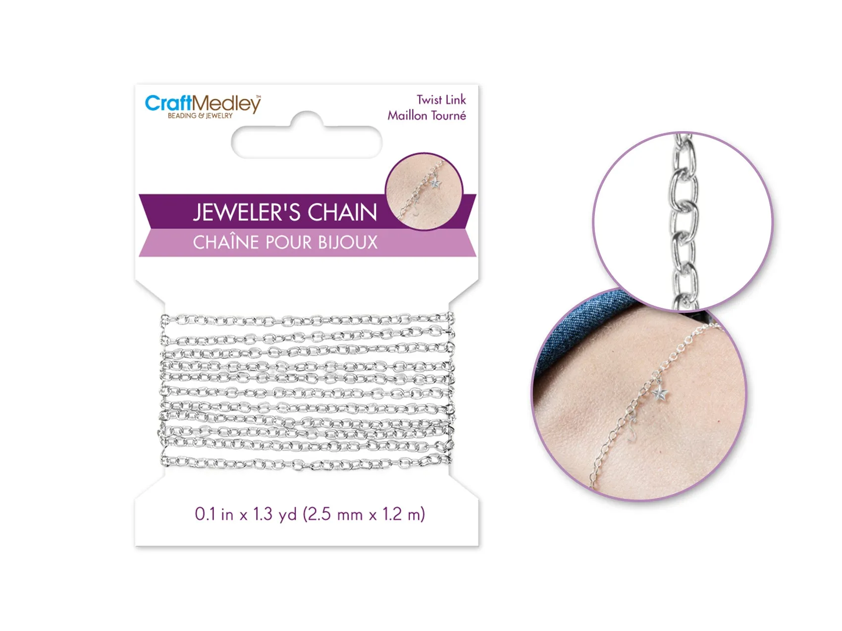 Jewelry Findings: 2.5mm x 1.2m Jeweler's Chain  Silver