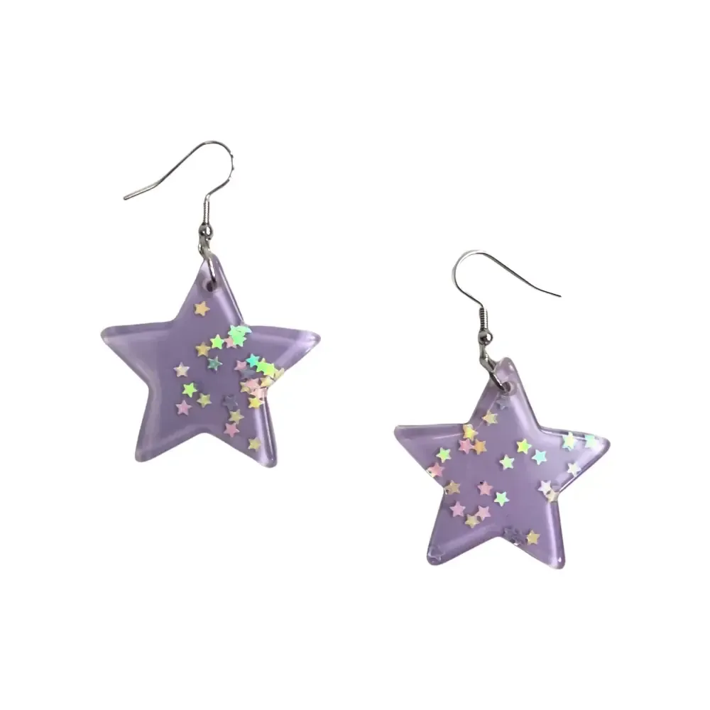 Kawaii Magic Star Earrings Handmade Acrylic Jewelry