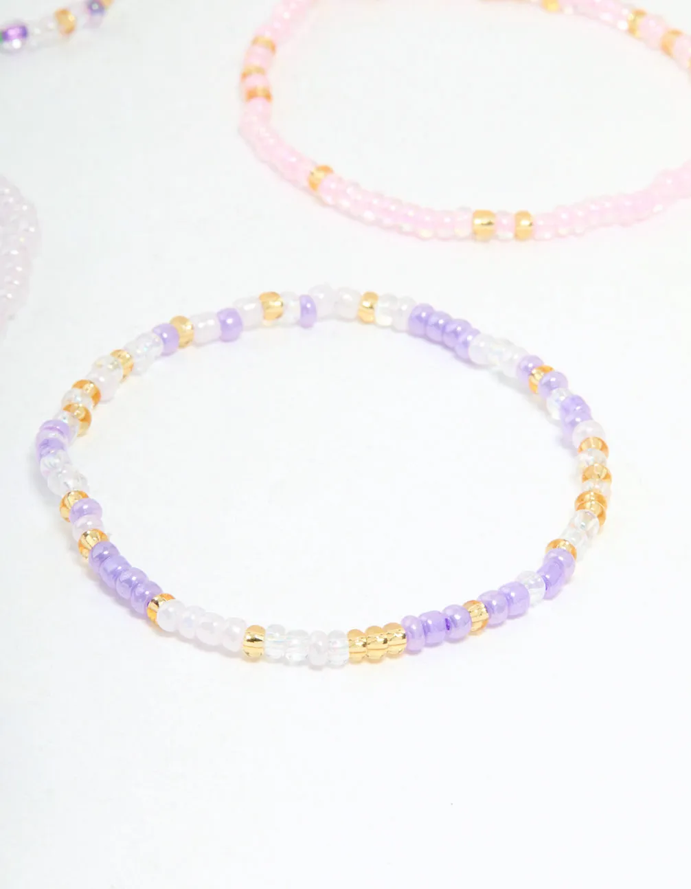 Kids Pastel & Vibrant Beaded Stretch Bracelets 9-Pack