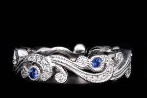 Kirk Kara 18K White Gold Diamond & Sapphire Eternity Band