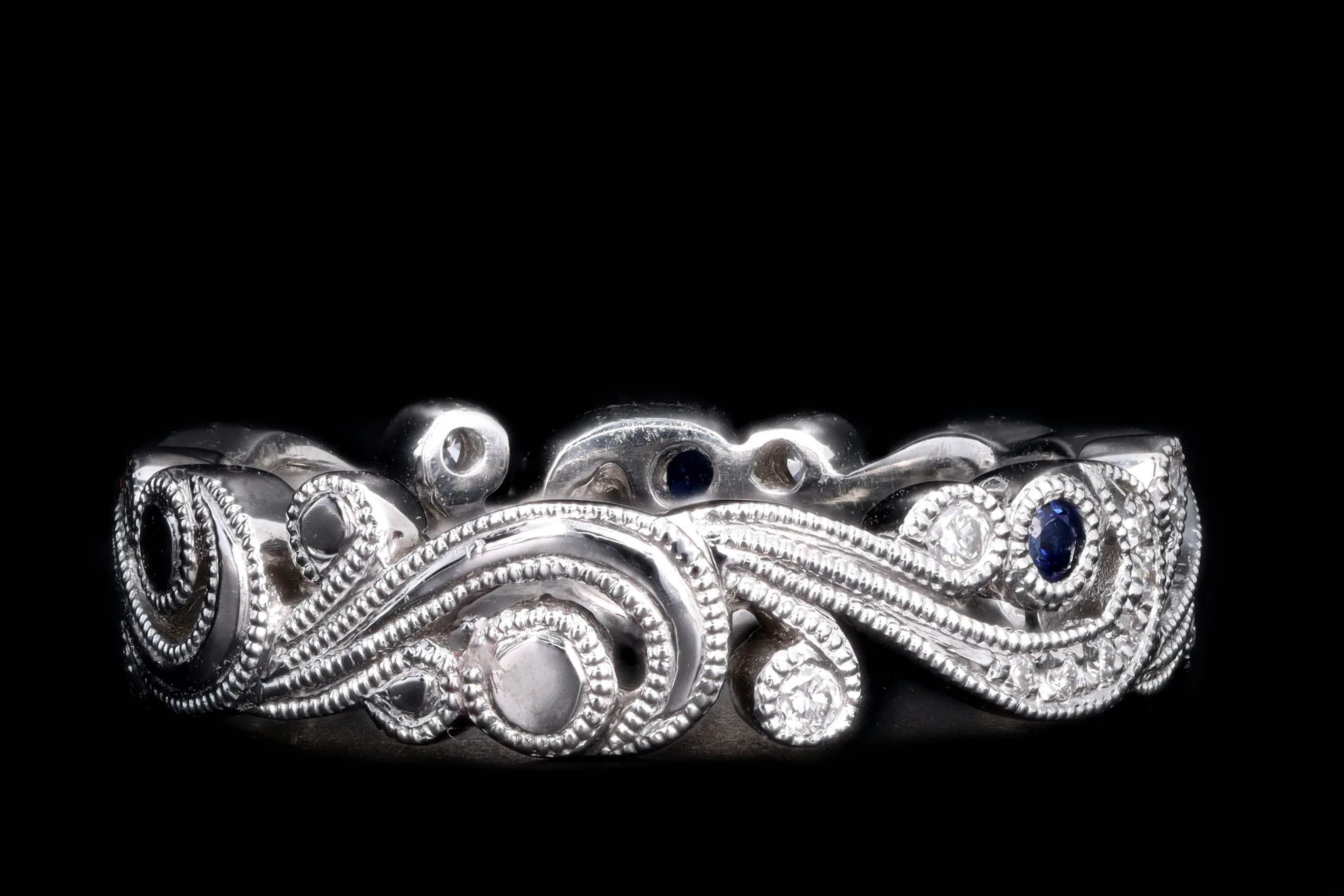 Kirk Kara 18K White Gold Diamond & Sapphire Eternity Band