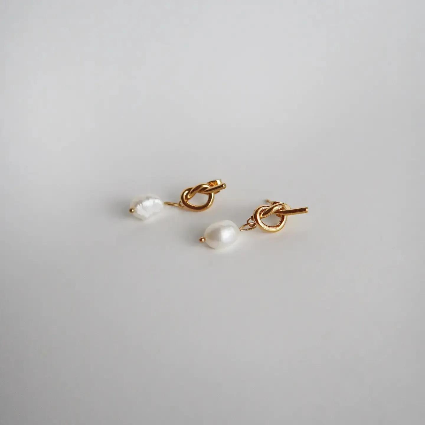 Knotted Pearl Drop Earrings